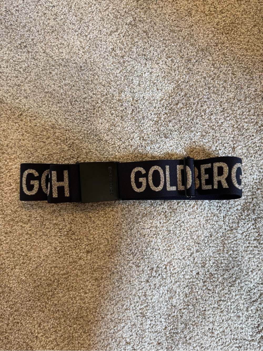Goldbergh Black Gold Logo Webbing Belt